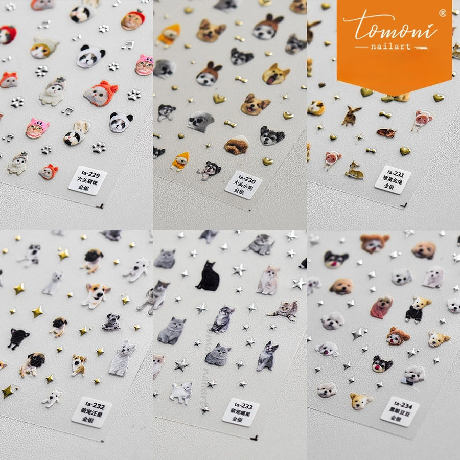 Cute Big Head Pets – Kawaii Animal Nail Art Set