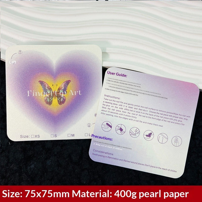 珍珠光澤手工製穿戴甲展示卡 (MOQ=50)