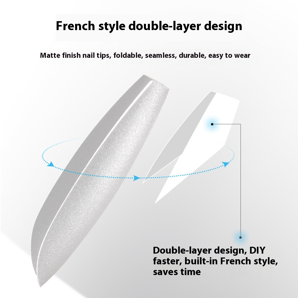 Nail Tips hot-selling nail pieces Frosted French, no-carving and grinding nail patches Prefabricated nail 120 pieces False nail wholesale