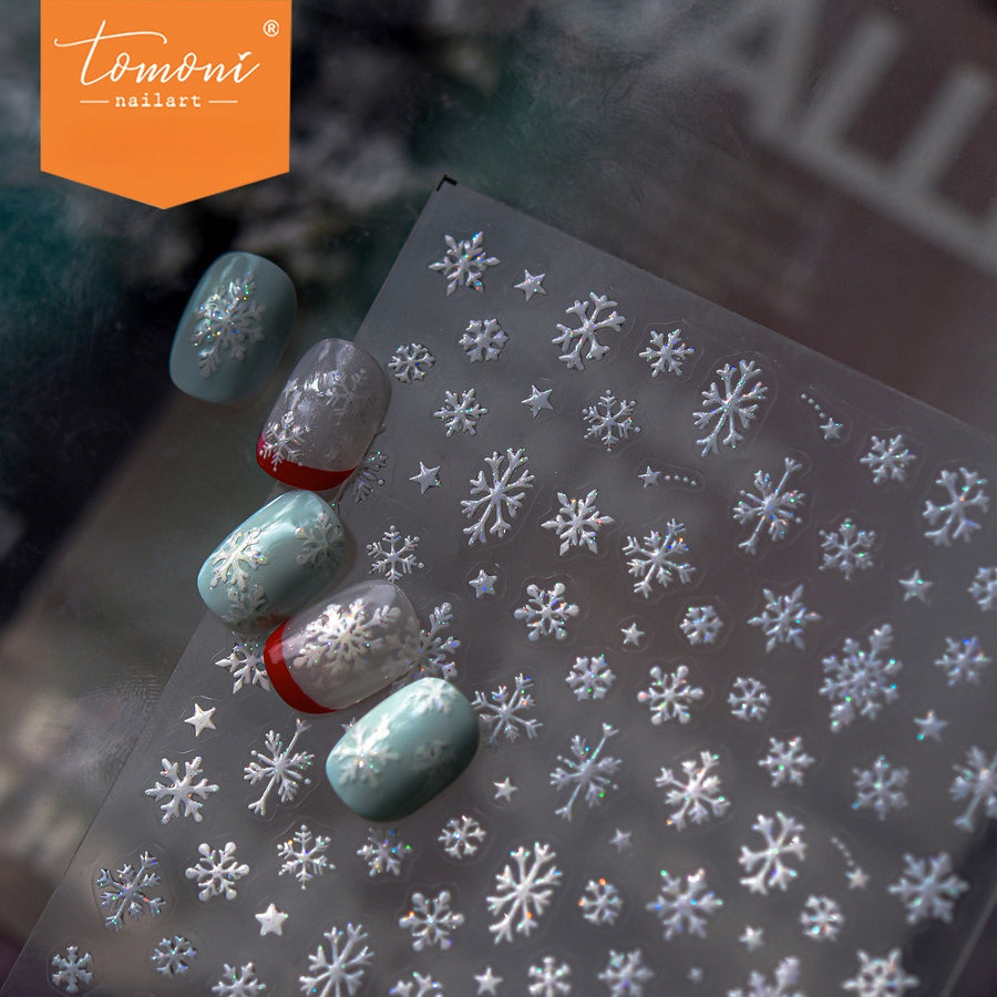 Holographic Snowflake – 5D Embossed Festive Accent Set