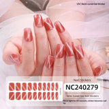 Semi-Cured Gel Nail Strips 3D Solid Color Metallic Glossy Set (MOQ=3)