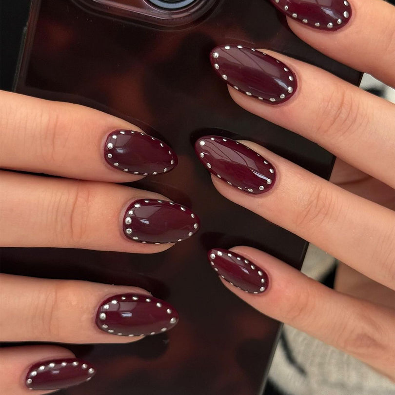 French Animal Print Glossy Brown Almond Short Press On Nails – Design 23