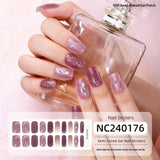 Semi-Cured Gel Nail Strips Foil Laser Gold Shimmer Glossy Set (MOQ=3)
