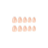 Wear nail short simple nail piece nail art finished French white edge short ballet nail sticker removable nail piece