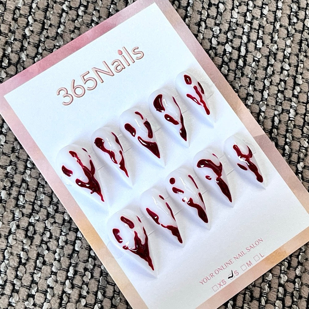 Scarlet Melt - Red Drip Press-On Nails