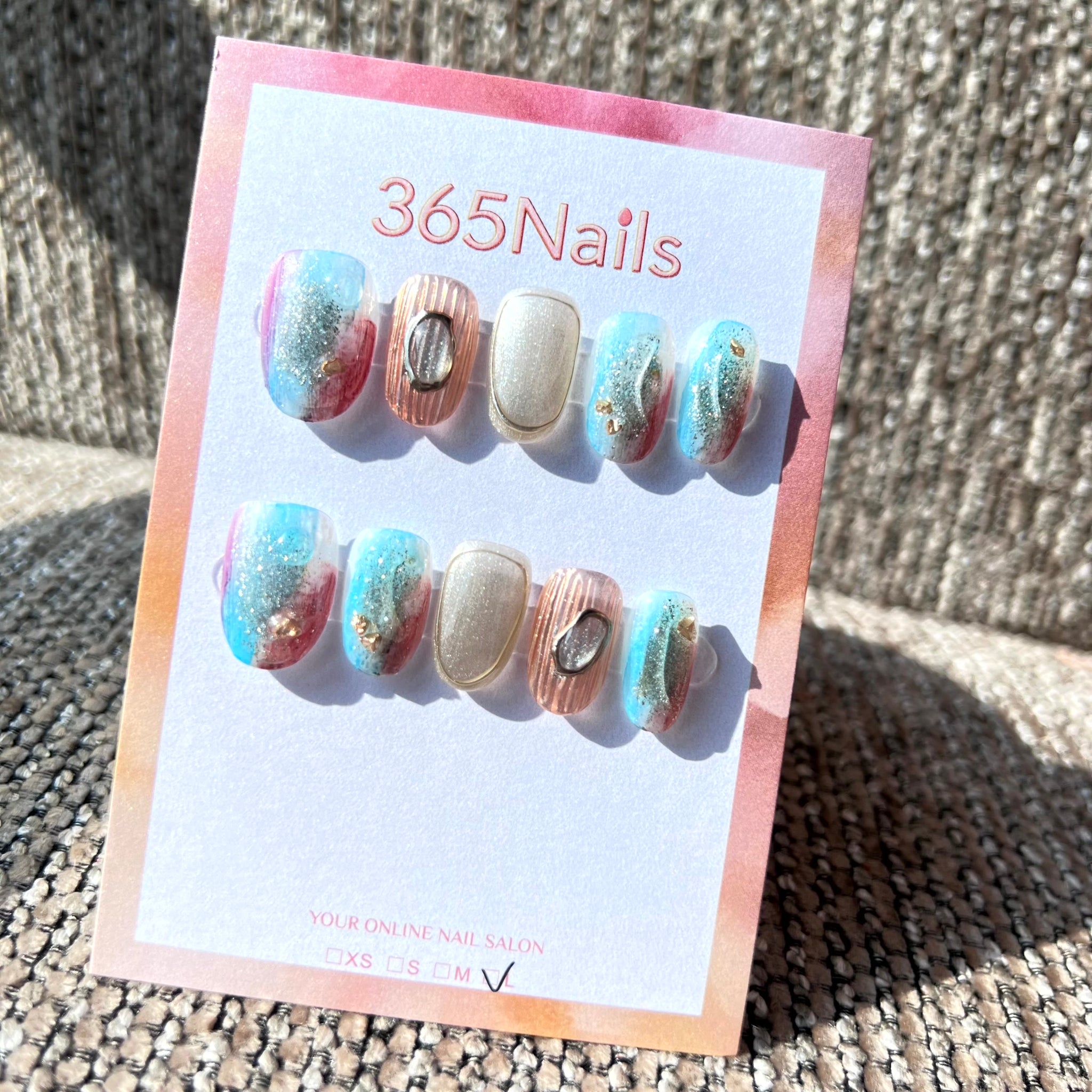 365nails: "Eclectic Y2K Charm" – 3D Molten Gold & Jewel Tone Handmade Almond Nails