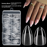 Nail Tips new non-marking semi-matte coarse sand almond short almond nail piece manicure fake nail extension nail piece 120 pieces