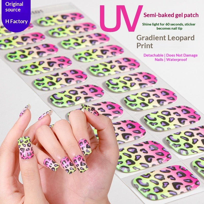 Semi-Cured Gel Nail Strips Gradient French Pastel Glossy Design (MOQ=3)