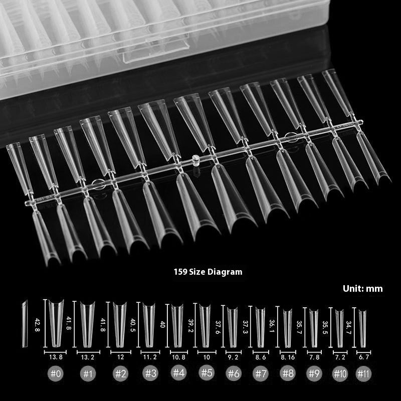 Nail Tips Press on nails piece, denim nail 240 pieces, boxed extended trapezoidal seamless transparent semi-patch nail piece
