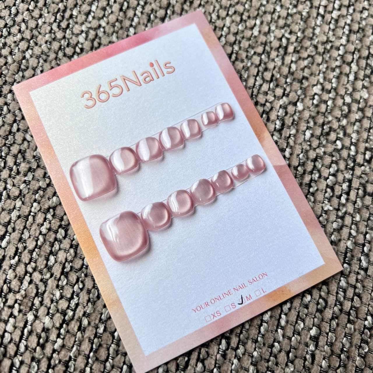 365nails：水感透粉果凍 — 手工製足部穿戴甲
