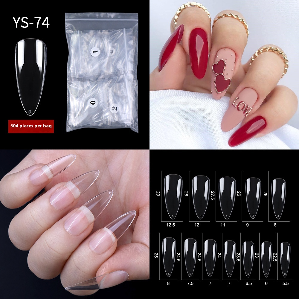 Nail Tips New French press on nails piece,  half sticker full sticker fake nail nail patch extended press on nails piece