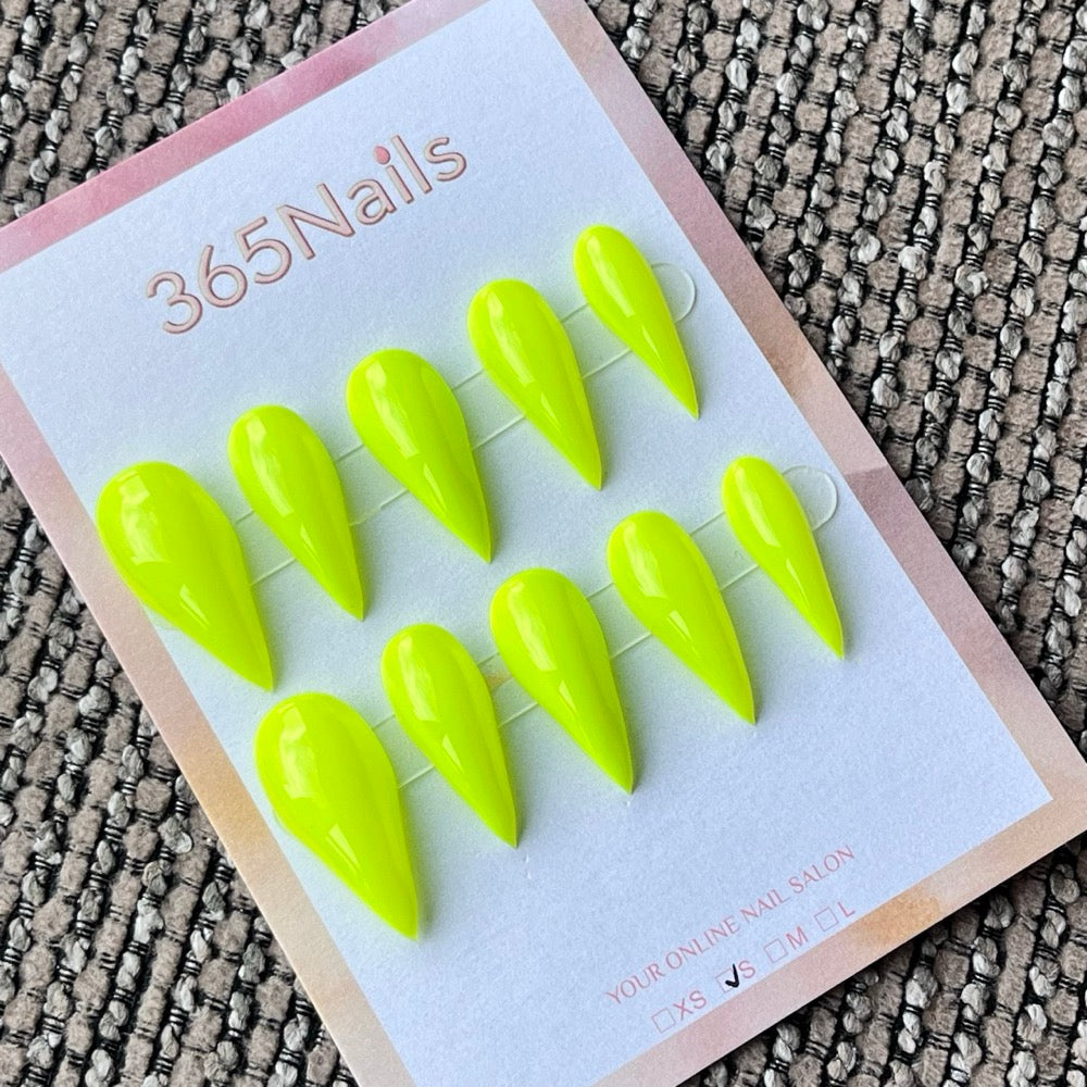 Neon Green Stiletto Press-On Nails