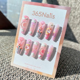 Sweet & Dopamine: "Pink Galaxy Garden" – Glittery Pink Gradient, 3D Butterfly, Moon & Star, Tulip & Cloud Press-on Nails