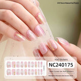 Semi-Cured Gel Nail Strips Foil Laser Gold Shimmer Glossy Set (MOQ=3)