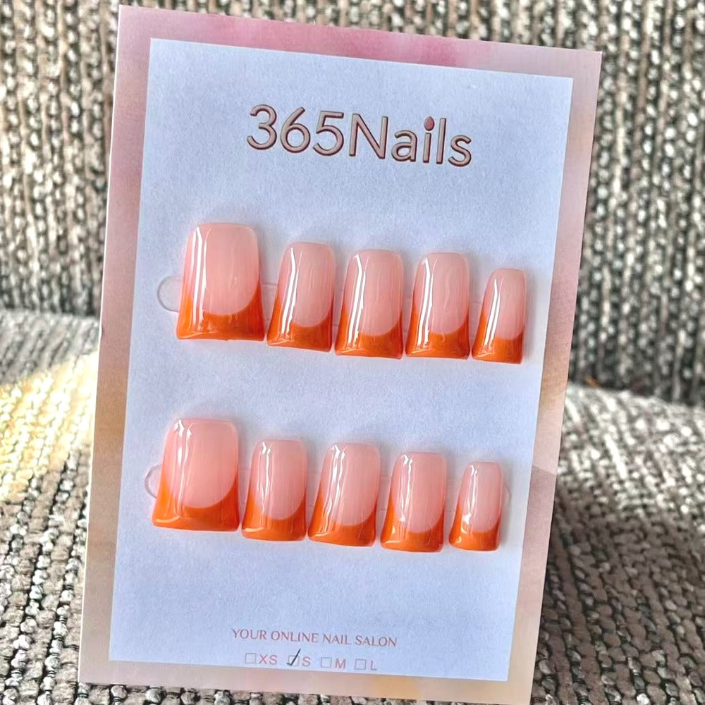 Handmade French patch manicure, multi-color and multi-reusable full coverage fake nail set