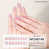Semi-Cured Gel Nail Strips French Gradient Soft Glossy Design (MOQ=3)