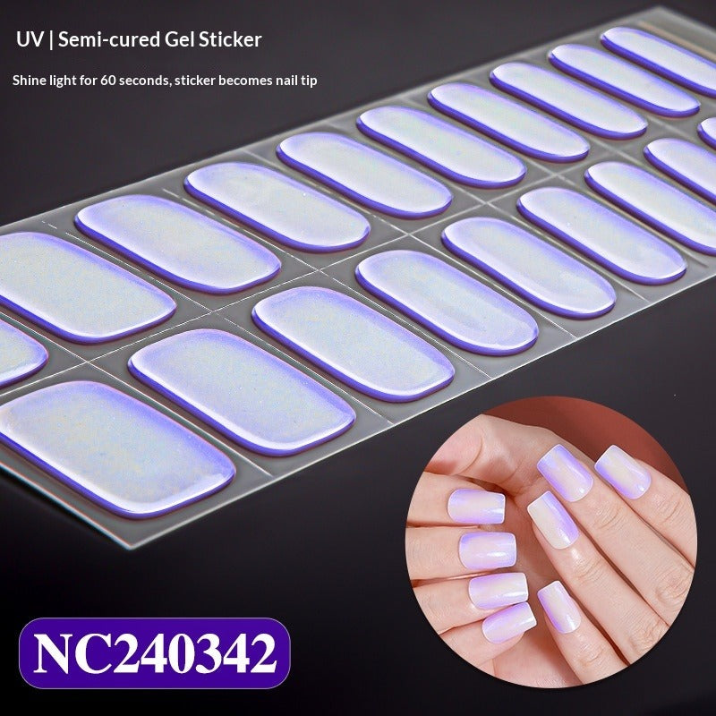 Semi-Cured Gel Nail Strips Aurora Chameleon Iridescent Glossy Set (MOQ=3)
