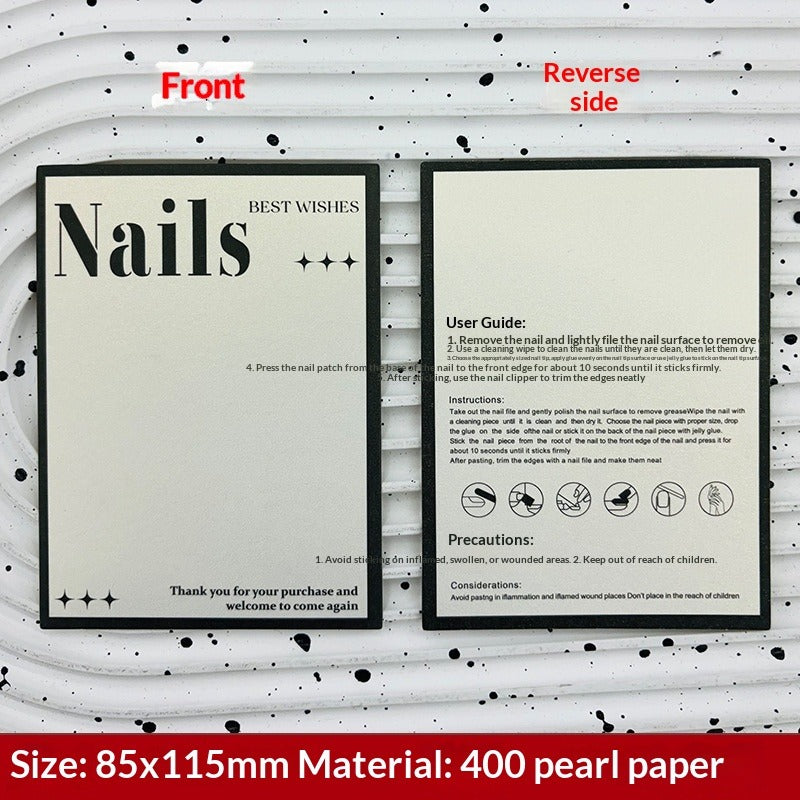 Pearl Finish Display Cards for Handmade Press On Nails (MOQ=50)
