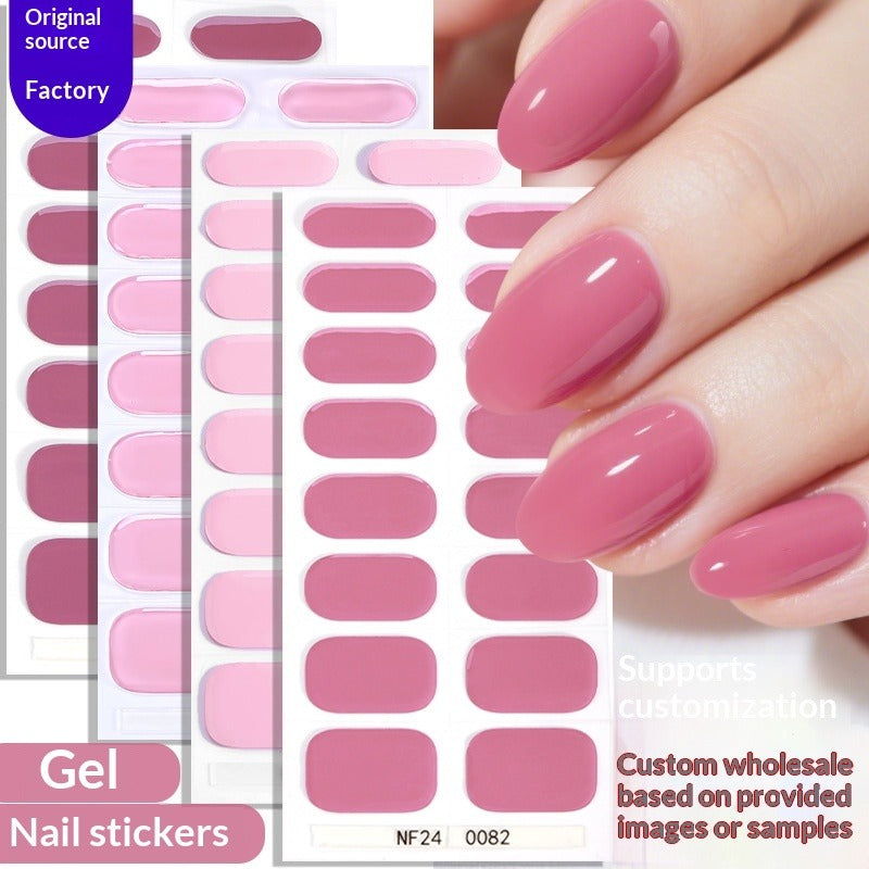 Semi-Cured Gel Nail Strips Minimal Solid Japanese Style (MOQ=3)