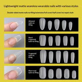 365nails Matte No-File Nail Tips | XS/S/M/L Sizes with Single-Size Refill Option