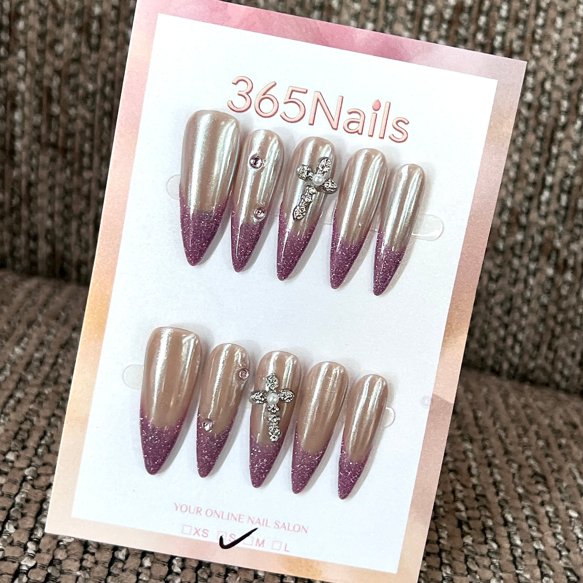 Mauve Chrome - Purple Silver Mirror Press-On Nails
