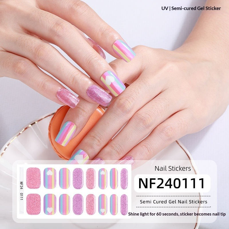Semi-Cured Gel Nail Strips 3D Foil Glitter Glossy Design (MOQ=3)
