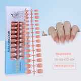 Nail Tips New  French press on nails 240 pieces boxed fake nail manicure work in progress matte full sticker French nail piece