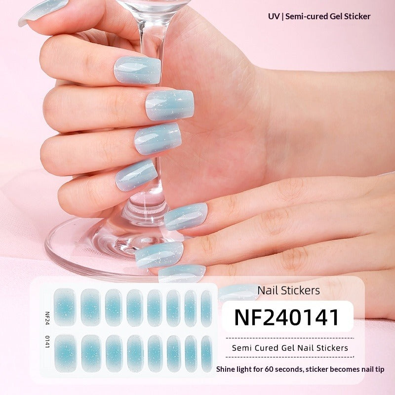 Semi-Cured Gel Nail Strips 3D Foil Heart Glossy Design (MOQ=3)