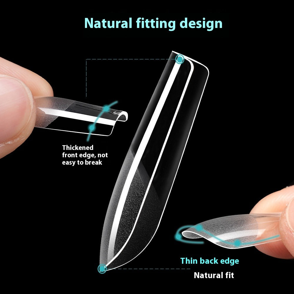 Nail Tips Explosive press on nails pads, transparent semi-sand and seamless square free grinding 240 boxed patch nail pads