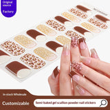 Semi-Cured Gel Nail Strips 3D Foil Gold Pink Gradient Glossy Set (MOQ=3)