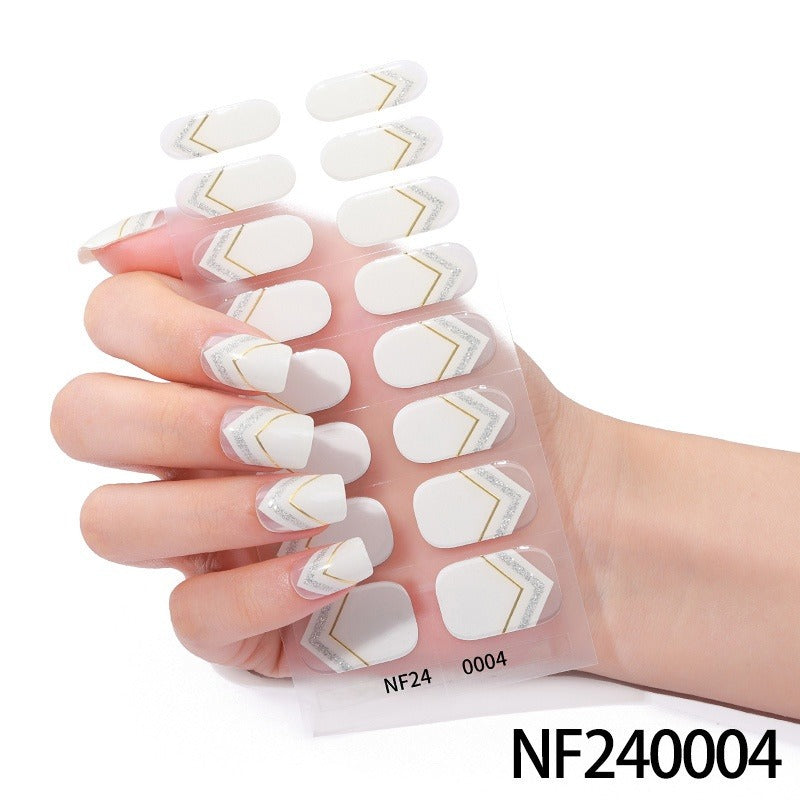 Semi-Cured Gel Nail Strips 3D Foil Gold Iridescent Glossy Set (MOQ=3)