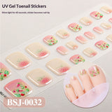 Semi-Cured Gel Nail Strips Fresh Floral 3D Foil Glossy Design (MOQ=3)