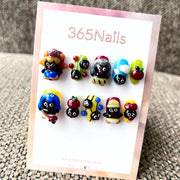 365nails: "Pingu's Playground" – 3D Cartoon Character Handmade Short Square Nails