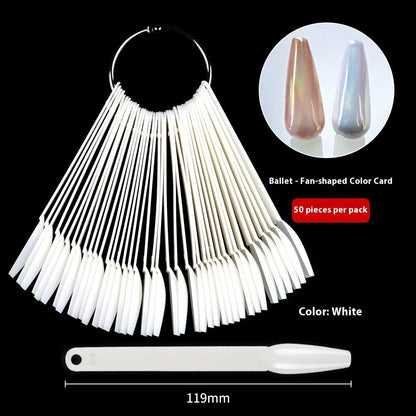 Nail Tips Nail polish practice fan color card, 50 transparent iron ring nail polish color plates in bags for  nail salons