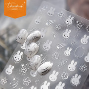 Silver Bunny – Kawaii Cute Nail Art Set