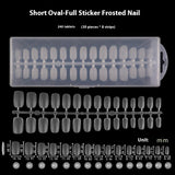 Nail Tips 240 pieces of special nail pads for nail salons, boxed full-size trapezoidal full stickers, folded without marks, and frosted fake nails wholesale.