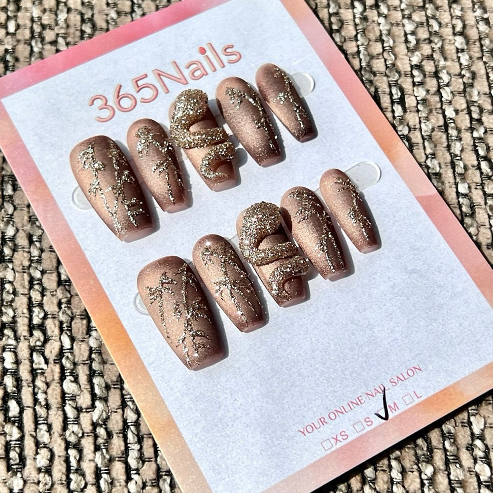365nails: "Desert Gold Serpent" – Coffin Handmade Press-On Nails