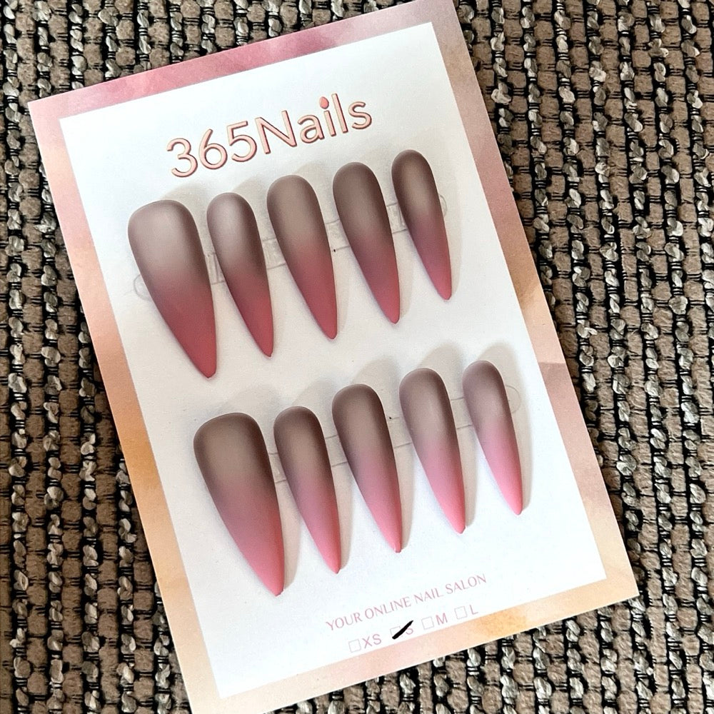 Rose Smoke - Pink Silver Ombre Press-On Nails