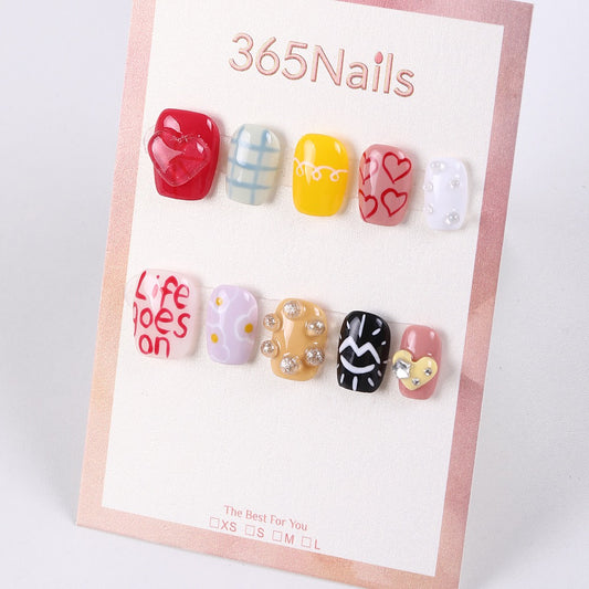 365Nails Love Notes Hand‑Painted Short Tips