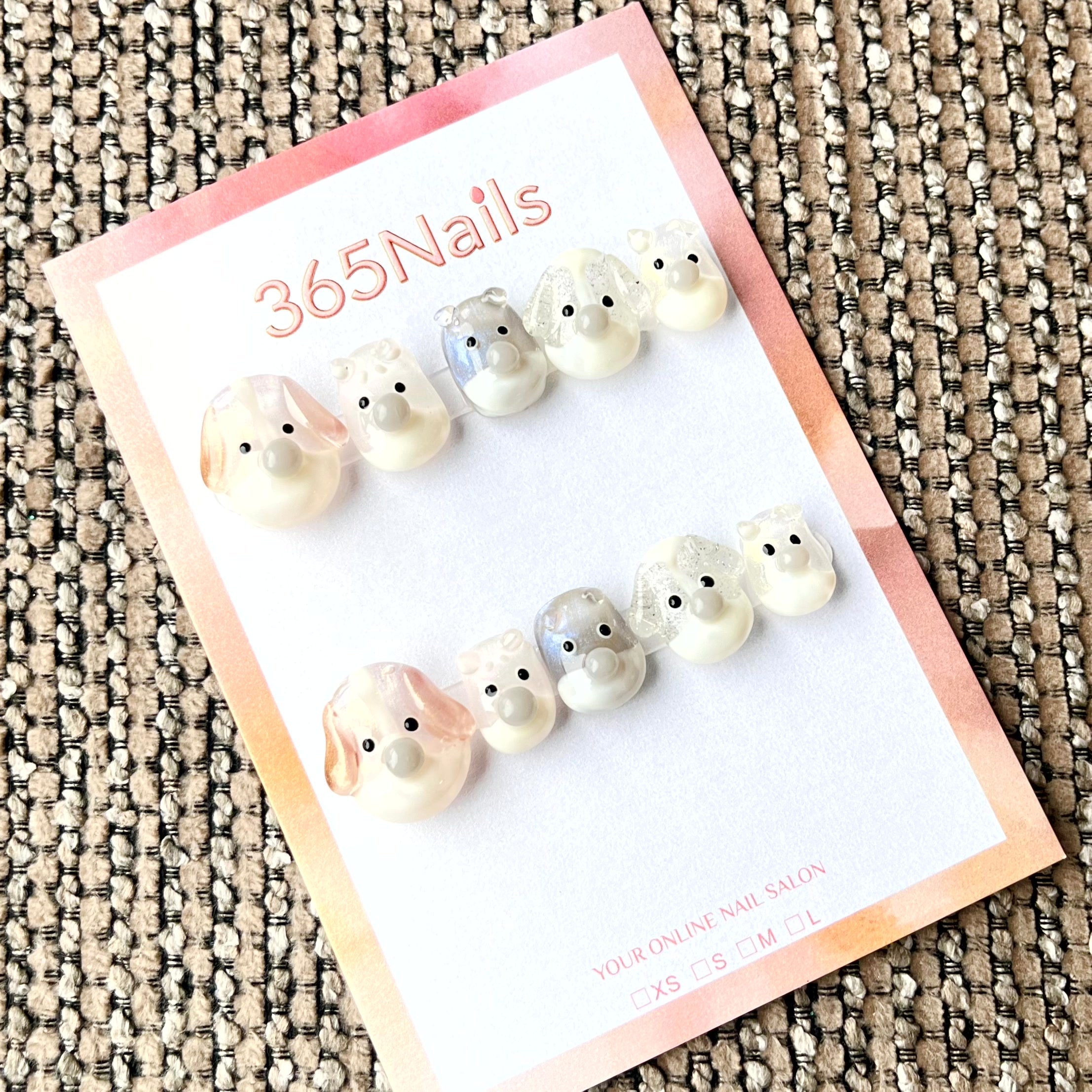 365nails: "Puppy Love" – 3D Cute Animal Handmade Short Nails