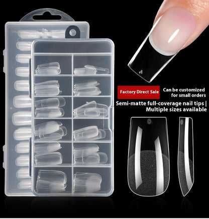 Nail Tips Explosive press on nails pads, transparent semi-sand and seamless square free grinding 240 boxed patch nail pads