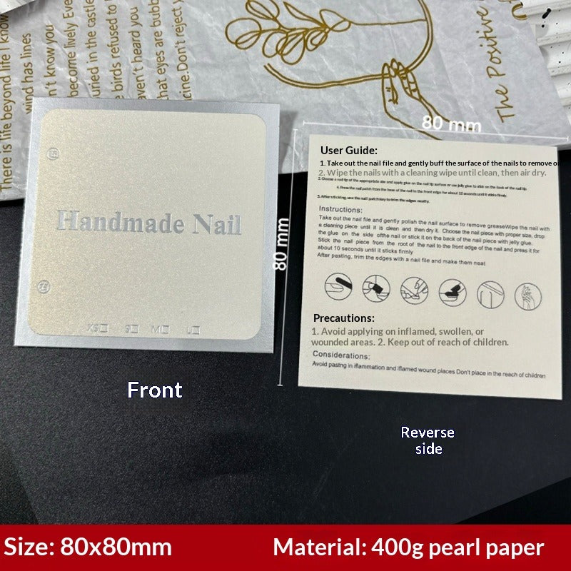 Pearlescent Foil Display Cards for Press On Nail Presentation (MOQ=50)
