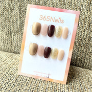 365nails: "버건디 골드" – 미니멀 단색 & 글리터 수제 스쿼벌형 네일