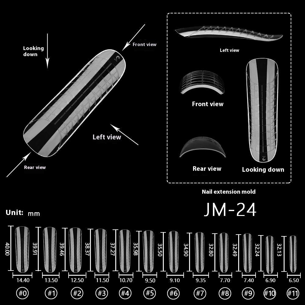 Nail Tips 120 transparent crystal nail molds, boxed with graduated crystal extension nail molds,  rapid phototherapy extension nail molds