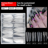 Nail Tips New nail mold 3D three-dimensional 120 pieces boxed nail art extension paper-free fast transparent crystal nail film wholesale