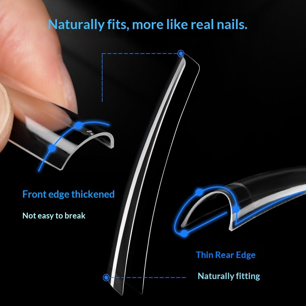 Drama Collection: "Extended Tube" – Extra Long Half-Cover Tube Nail Tips