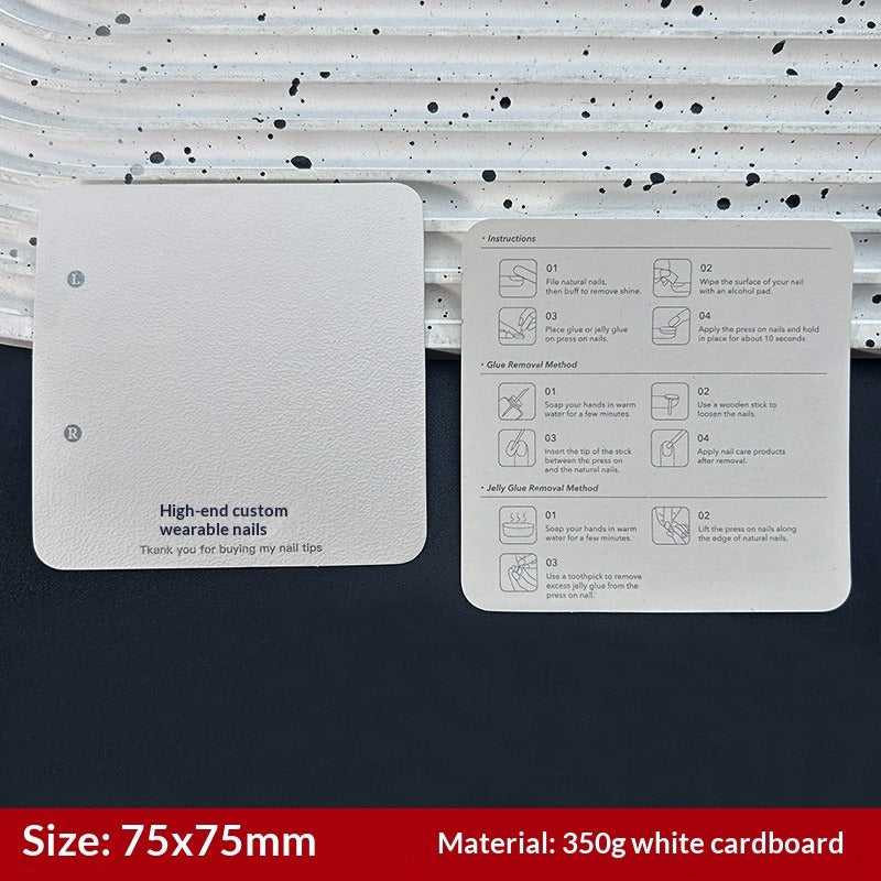 Artistic White Display Cards for Press On Nail Presentation (MOQ=50)