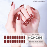 Semi-Cured Gel Nail Strips Pure Color Sheer Glossy Design (MOQ=3)