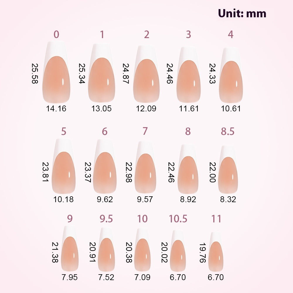 Press on nails French trapezoidal simple high-end sense 30 pieces box detachable fake nail finished pre-made manicure