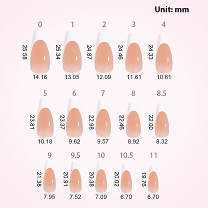 Press on nails French trapezoidal simple high-end sense 30 pieces box detachable fake nail finished pre-made manicure